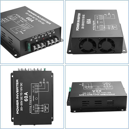 MEIRIYFA DC 24v to 12v 60A Power Converter Inverter,DC Step Down 24v to 12v 720W Large Power Supply Converter Car Voltage Electric Buck Regulator Reducer for Motor Car Truck Vehicle Boat Solar System