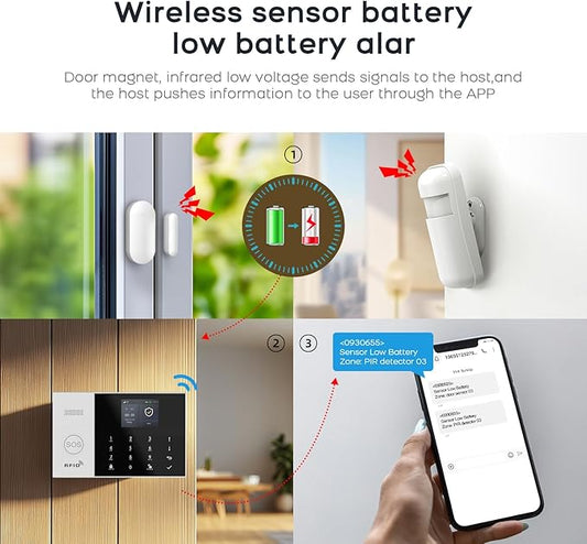 PGST WiFi Alarm System for Home Security,16 PCS Wireless Home Security System with DIY Expandable Door Alarm Sensor,Motion Detector,Tuya APP Instant Alerts for Villa,Apartment,No Monthly Fee