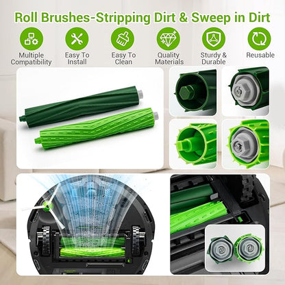 Bluevisk 22 Replacement Parts for iRobot Roomba i7 i7+ i2 i3 i3+ i4 i4+ i6 i6+ i8 i8+ J7 J7+ J9 E5 E6 E7 I,E & J Series Vacuum Cleaner,8 HEPA 8 Side Brushes 4 Rubber Roller Brush,1 Clean Brush
