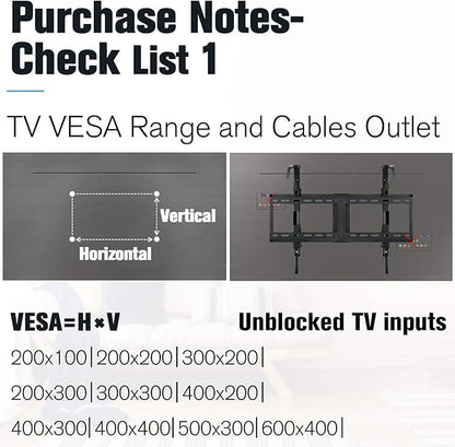 Mounting Dream Tilt TV Wall Mount - Fits 42-70 Inch TVs, Tilt Up to 20 Degrees, VESA 200x100 to 600x400mm, 132 lbs Loading, Fits 16", 18", 24" Studs - MD2165-LK