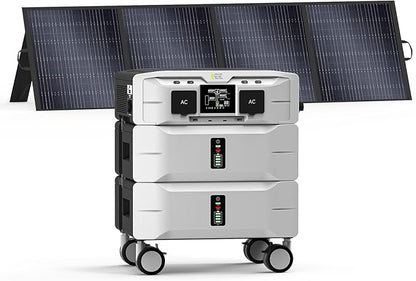 IEE SP5000 Power Station 5120Wh with 200W Portable Panel, 120/240V 5000W AC Output(9000W Peak), Portable Generator for Home Backup Outdoors Camping RV Emergency