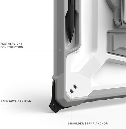 URBAN ARMOR GEAR UAG Designed for Microsoft Surface Pro 1st Edition 12" Case - Rugged Protective Cover with Multi-Angle Kickstand Pen Holder Hand Strap & Shoulder Strap, Plasma Healthcare White/Grey