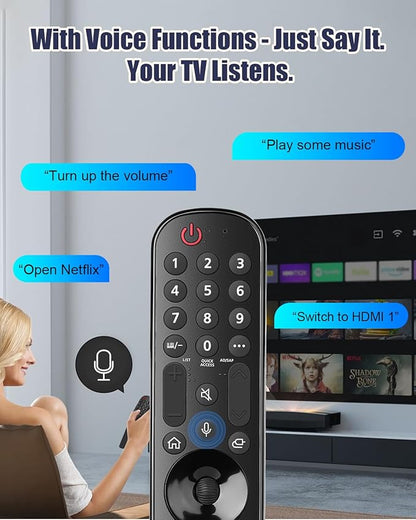 Replacement Voice Remote Control for LG Smart TVs 2019–2024, Compatible with Magic Remote AN-MR20/21/22/23/24GA with Pointer, 2-Year Warranty