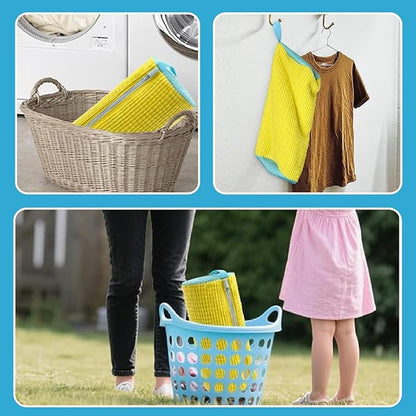 Shoe washing machine bag,2Pack Shoes washing bags,Reusable Slaundry shoes bags for washer and dryer,Laundry bags for shoes for Sturdy Zipper with Hook Design(Yellow)