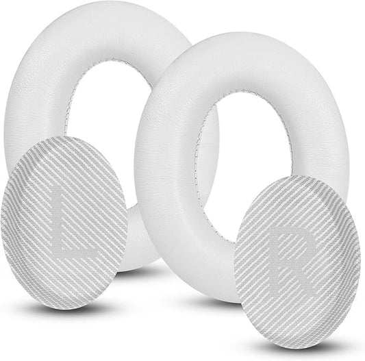 Headphones Replacement Ear Pads, Sheepskin Ear Cushions for Bose QuietComfort 35 (QC35) Improved Durability, Ear Pads Cushions with High-Density Foam, Thickness and Sound Isolation - White