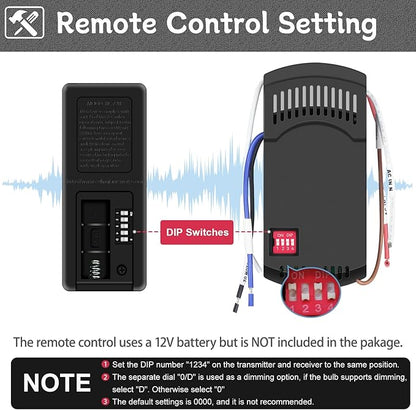 Universal Ceiling Fan Remote Control Kit,Hampton Bay Fan Remote Kit Replacement for Hunter,Harbor Breeze, Home Decorators,3-Speed, Light Dimming,Time Delay, KUJCE10320/TR222A,2AAZPHD3/HD3,98130,TX028C
