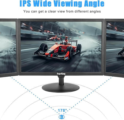 Suprlipy 21.5" FHD Mini LCD Monitor Display Screen 1920x1080 60Hz 16:9 BNC VGA HDMI AV with USB Input Built-in Loudspeaker for CCTV Security Camera DVR PC Game Console