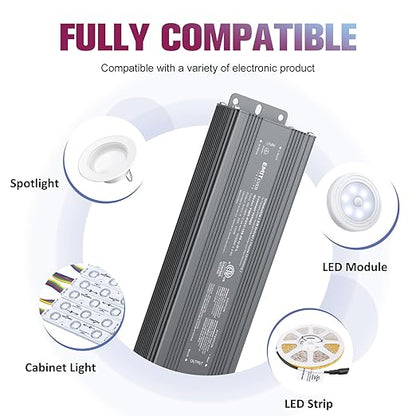 EMITEVER 150W Triac Dimmable LED Driver,Power Supply,AC 120V to DC 24V Transformer,Compatible with Lutron and Leviton Dimmers,for LED Lighting,ETL Certified