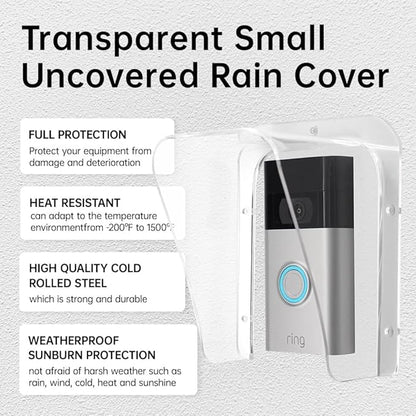 Doorbell Rain Cover Weatherproof Compatible for Ring/Blink/Google Nest Video Doorbell, Large Acrylic Doorbell Cover Protector for Outside Camera Doorbell/Door Keypad/Attendance Machine