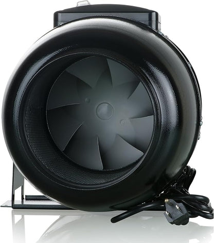 VENTS-US TT Silent M 250 – 10" Inline Duct Fan with Up to 880 CFM Includes Double-Speed Switch with Thermal Overload Protection – UV Resistant, and sound Absorbing Casing