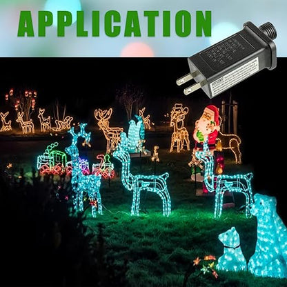 SIGANDG 30V 3.6W LED Transformer Replacement Class 2 Power LED Controller with 8 Modes Supply for Christmas String Light Inflatable Decorations IP44 Waterproof Low Voltage Transformer (2 Pcs)
