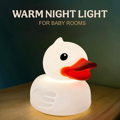 Junlumen Cute Duck Night Light – Soft Silicone Tap Lamp for Kids, USB Rechargeable, Color-Changing, BPA-Free QuackLite 7