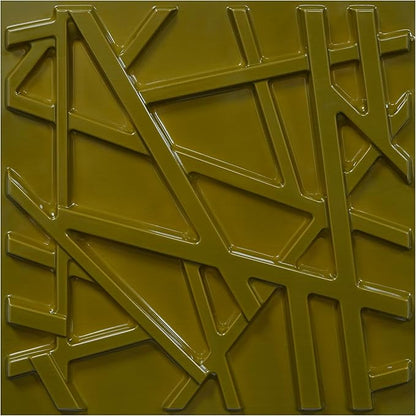 LEVOWAY 3D Wall Panels for Interior Wall Decor, 11.8''x11.8'' 33 Pack Accent Textured Wall Panels for Living Room, Gaming Room, TV Background, Cover 32 Sq.Ft (Brushed Gold)