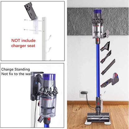 XIGOO Storage-Stand-Docking-Station-Holder Compatible with V15 Detect V11 V10 V8 V7 V6 Cordless Vacuum Cleaners, Stable Metal Organizer Rack(White, 5 Hooks)