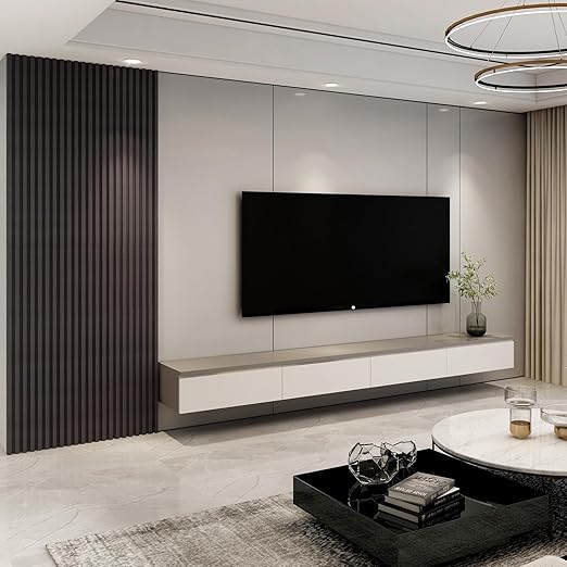 Art3d Slat Wall Panel for Modern Decor, WPC Acoustic Diffuser Panel, 8-Pack 96 x 6in. Black Walnut