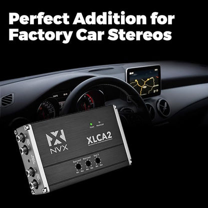 NVX XLCA2 X-Series 2-Channel Line Out Converter Digital Bass Enhancer with xBOOST and Remote Level Control