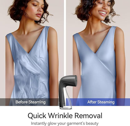 HiLIFE Steamer for Clothes, 1100W Clothes Steamer with Large 300ml Tank, Handheld Clothing Steamer, Fabric Wrinkle Remover, Portable & Compact Travel Size Garment Steamer ONLY FOR 120V (Grey)