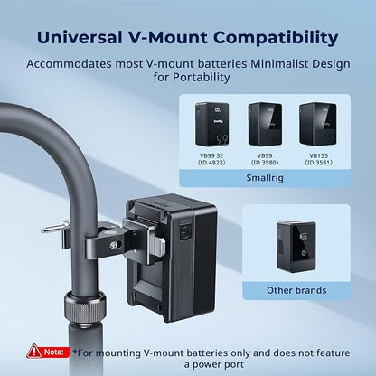 SMALLRIG V-Mount Crab-Shaped Clamp, 15-40mm Non-Slip Clamp, 1.5kg Load-Bearing Compatible with Multiple Brands of V-Mount Batteries - 5313