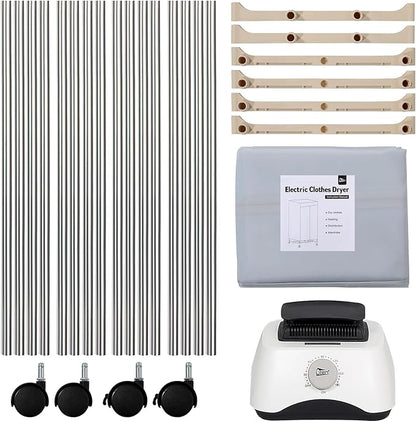 Uten Clothes Dryer Machine, Laundry Drying Wardrobe with Timer, Electric Clothes Drying Rack and Dryer for Apartments, Home