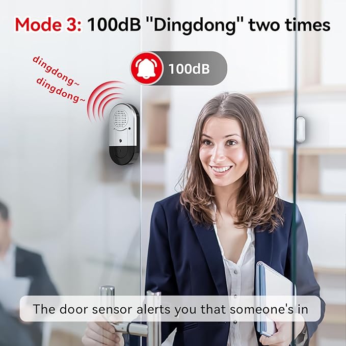 Sanjie Door Window Alarms - 5 Pack,125dB,Volume Control,Window Door Open Alarm Sensors for Kids Safety/Dementia/Pool,Wireless Sensors Keep Your Home Security,Easy to Install,Long Battery Life