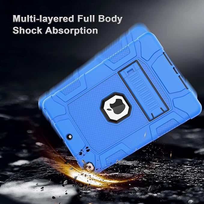 Rantice iPad 9th Generation Case, iPad 8th Generation Case, iPad 7th Generation Case, Hybrid Shockproof Rugged Drop Protection Cover with Kickstand for iPad 10.2'' (Blue+Black)