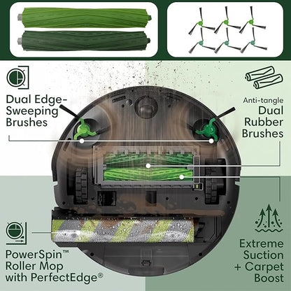 21 Pack Replacement Parts Accessories for iRobot Roomba Max 705 Combo / 706 Combo Robot Vacuum, 4 Main Brushes, 6 Side brushes, 6 Filters, 4 Dust Bags, 1 Cleaning Brush