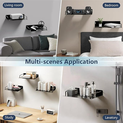 Projector Shelf,Floating Entertainment Center Shelves，DVD Player&Under Tv Wall Mount Shelf for Cable Box,WiFi Router,Tv Box,Game Console, Modem,Wall Mount Floating Shelf/Rack/Stand/Holder
