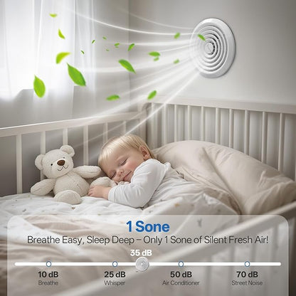 Hawkrown 8 Inch Round Bathroom Exhaust Fan，110 CFM 1 Sone Powerful and Quiet Bathroom Ventilation, Replacement for Mobile Home，Through Wall Vent Fan, Easy Install