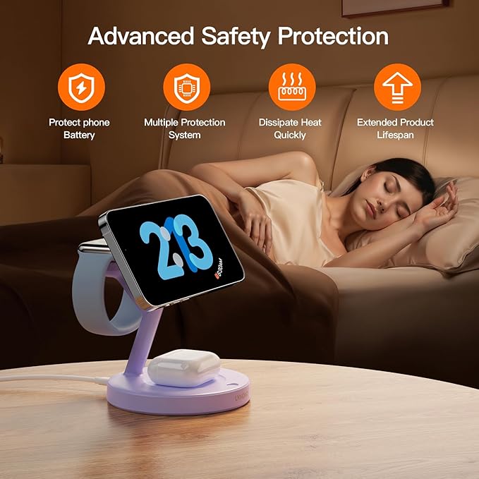 2025 3 in 1 Charging Station for Apple iPhone AirPods Watch with Mag-Safe Charger Wireless Charger Stand for iPhone 16 15 14 13 12 Series AirPods iWatch Series - Gifts for Wife & Husband