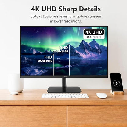 Z-Edge U27P4K 27-inch 4K Monitor IPS Ultra HD 3840x2160, 60Hz Refresh Rate, PC Monitor Gaming, 100% sRGB, HDMI x 2 and DP x 2