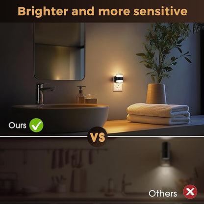 L LOHAS LED Night Light, Modern Night Lights Plug into Wall, 3000K/4000k/5000K Adjustable Color Temperature Night Light,Dimmable Nightlights with Dusk to Dawn Sensor for Rooms Bathroom Hallway