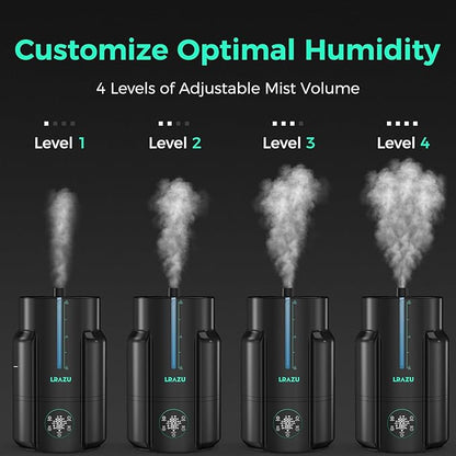 6L/1.59Gal Humidifier for Plants, Reptile Fogger Mister with Precise Temp & Humidity Probe/Expandable Hose, Smart Humidifier for Grow Tent, Mushroom, Houseplants, Reptile Tank 24H Timer