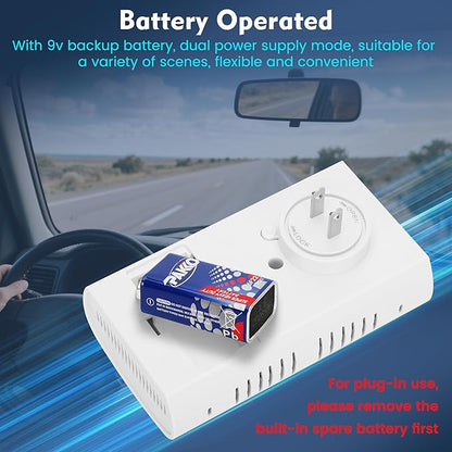 Lunarlipes 4 Packs Plug in Carbon Monoxide Detector, Gas and Carbon Monoxide Detector, Natural Gas Detectors for Home/Apartment/RV/Camping, with Battery Backup