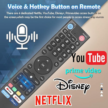 V3 Pro Voice Replacement Remote for vSeeBox, Compatible with V5 Pro/V3 Plus/V3 Pro/V2 Pro/V1 Pro/V1 Max/Elite/Max, Universal TV Control