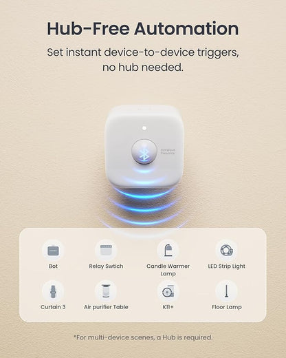 SwitchBot Smart mmWave Radar Motion Sensor, Bluetooth Presence Sensor with Dynamic Detection & Zone Positioning, Compatible with Alexa, HomeKit & Apple Home via SwitchBot Hub, 2-Year Battery Life