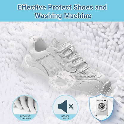 Teletrogy Large Shoe Bag for Washing Machine, Two-Zone Design, 2 Mesh Pockets, One-Step Wash for Complete Cleaning, Durable Invisible Zipper Sneaker Laundry Bag Home Dorm Essentials 9.45" x 13.8"