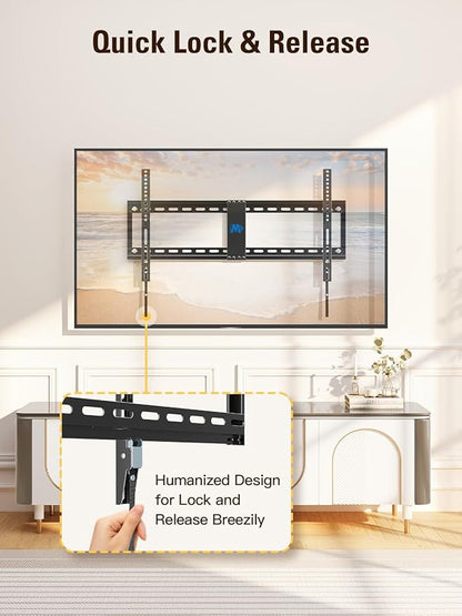 Mounting Dream Tilt TV Wall Mount for Most 42-84 inch TV, Universal Tilt TV Mount Wall Bracket with Low Profile Design, Max VESA 800x400mm and 132 LBS, Easy for Centering on 16", 18", 24", 32" Studs