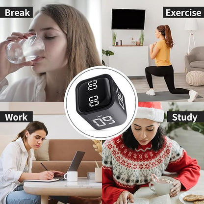 Productivity Timer Flip Gravity Sensor Cube Timer Countdown & Countup,Mute & Vibrate & Sound，5/10/30/60min & Custom Timing, Perfect for ADHD,Work,Learning,Kitchen Cooking (1Black)