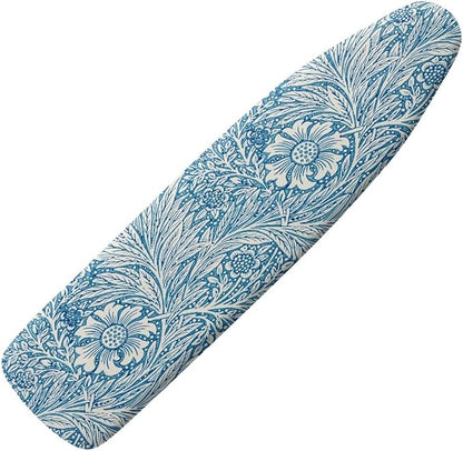 ZCFYGDX William Morris Decor Ironing Board Cover - Elastic Edges Nylon Buckle Straps Hook & Loop Fastener Strap,Easy to Install Scorch-Resistant Stain Resistant Standard,Blue Floral Leaf Print