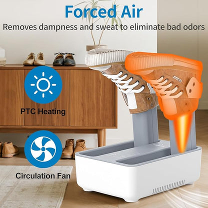 LAVIEAIR Boot Dryer Shoe Dryer for Work Boots Sneakers and Gloves, Temperature-selectable Boot Warmer with Heat, Timer, Fan and Retractable Hoses