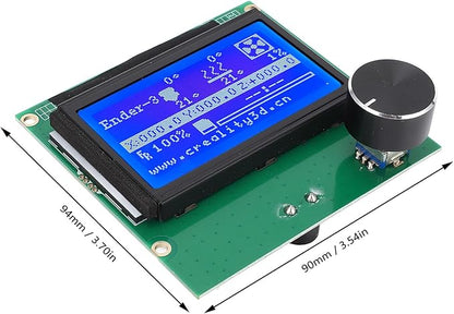 LCD Graphic Smart Display Control Board, LCD Control Module, 12864 Blue Control Panel with Ribbon Cable, for Ender 3, 3s, 3X, 3 Pro and Other 3D Printers