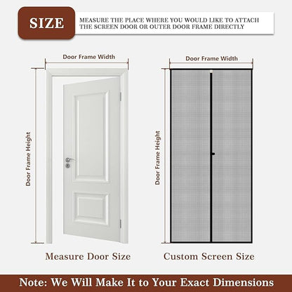 Yotache Customized Magnetic Screen Door, Anti-Tearing Reinforced Screens for Patio, Balcony, Front, Back, Sliding Door