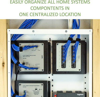 On-Q 28" Structured Media Enclosure with Hinged Cover Lock, 20 Gauge CRS, Flush or Surface Mount