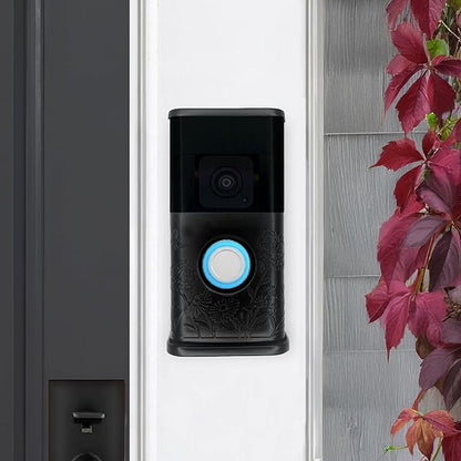 Garden Video Doorbell Cover (Compatible with Ring 3, 3 Plus, 4, Battery Plus, and Battery Pro) (Matte Black)