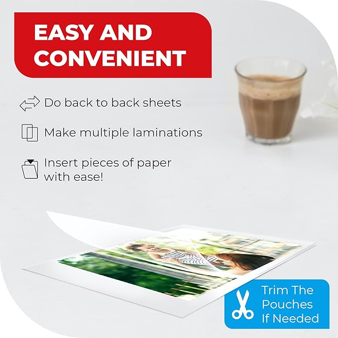 5MIL Thermal Laminating Sheets (100 Count) 9x11.5 inch, Letter Size Dry-Erase Friendly Laminating Pouches, Compatible with Laminators, Crystal Clear Laminated Finish