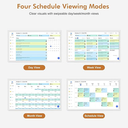 Smart Digital Calendar & Chore Chart for Family Schedules – 32 Inch Smart Touchscreen Interactive Display, Dual-WiFi, Auto-Sync Google iCloud Outlook Calendars, Selectable Reminders, Wall Mountable