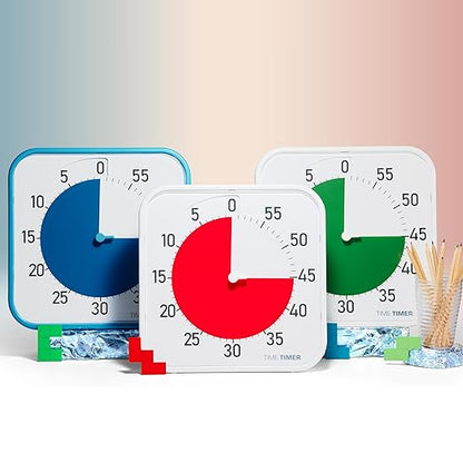 Time Timer Original 12" Visual Countdown Timer – Large 60-Minute Silent Classroom Visual Timer for SEL, Emotional Regulation, Focus, Calm Transitions, ADHD, Autism – (Green & White)