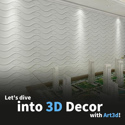 Art3d Decorative 3D Wall Panel, 32 Sq.FT PVC Interior Wall Decor for Living Room, Bedroom, Lobby, Office, Shopping Mall, White