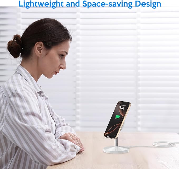 Magnetic Wireless Mag Safe Charger iPhone Stand,Magnet Wireless iPhone Charger Stand 6FT Fast Mag-Safe Charging Station Pad for Apple iPhone 16 Pro Max/16/16 Plus/15 Pro Max/14/13/12,AirPods Pro 2/3/4
