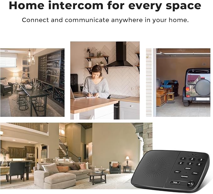 Hosmart Intercoms Wireless for Home UltraSpeak Pro, 2025 Full Duplex Wireless Intercom System for Business, Room to Room Intercom Two Way Real-time Intercom with 1200 Feet Range (6 Packs)